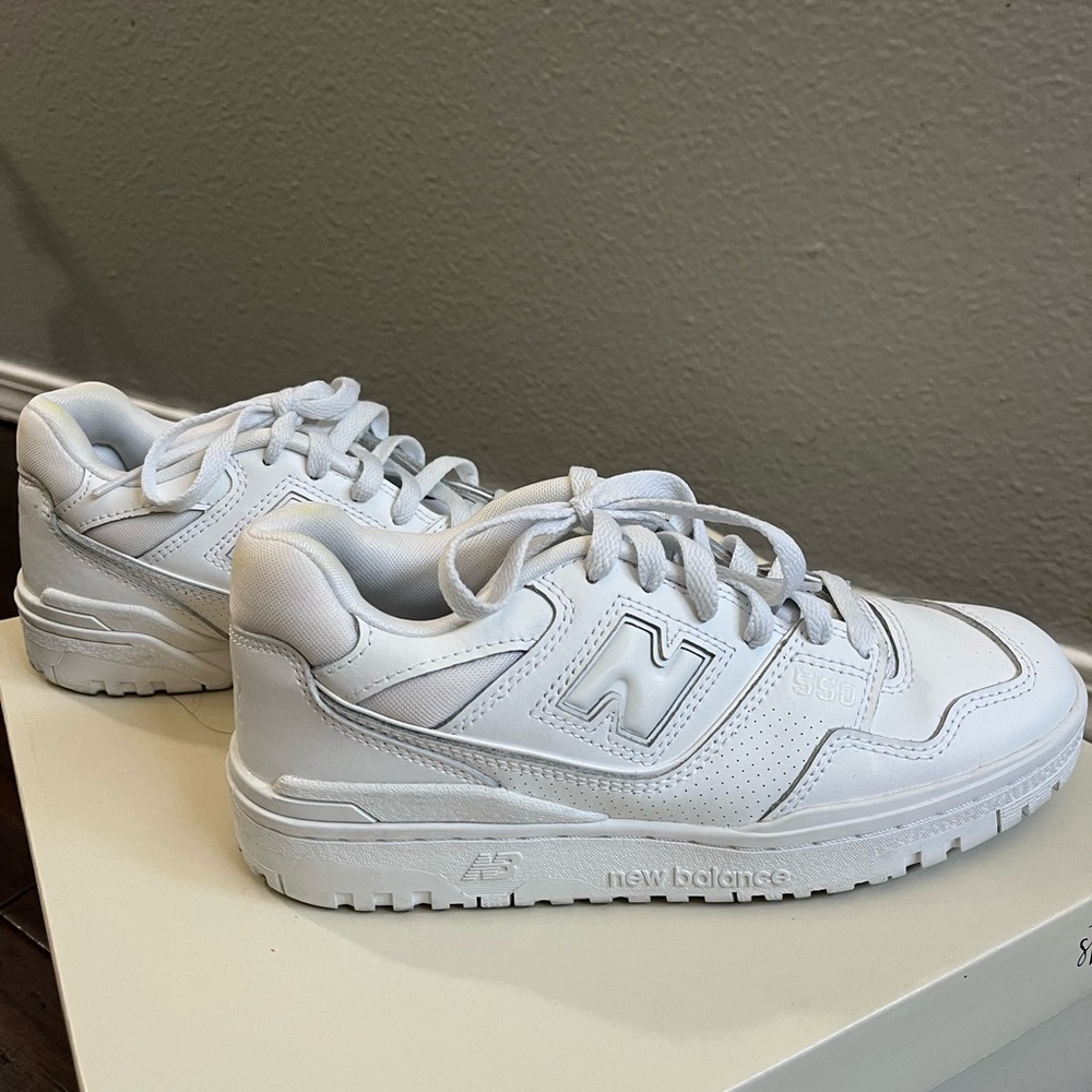 New Balance All-White 550s